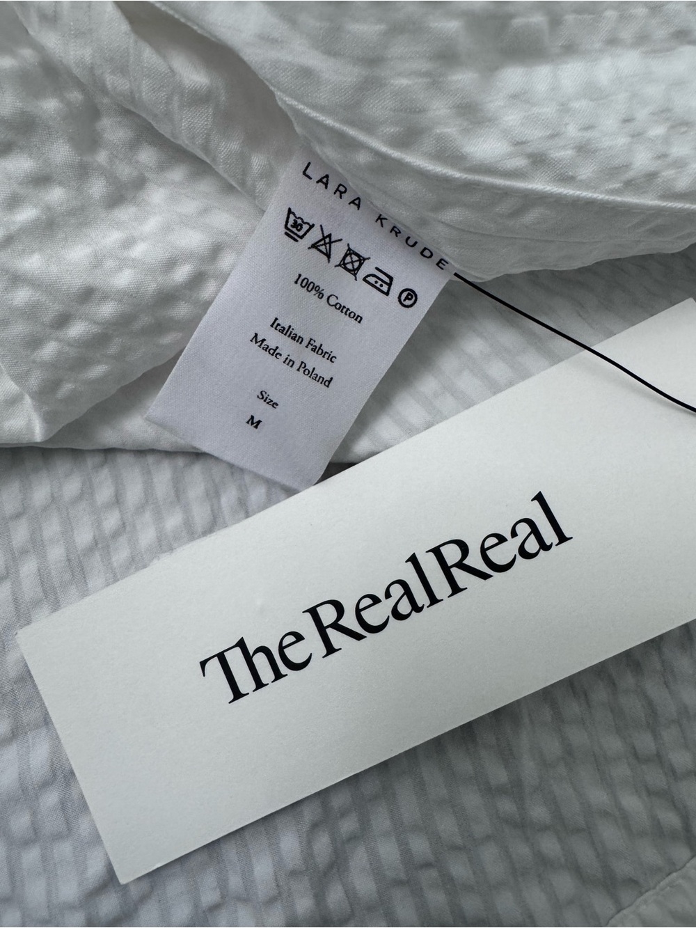 LARA KRUDE Millie Oversized Seersucker Lagenlook White Italian Cotton New NWT - Picture 7 of 12